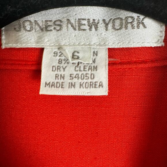 Jones New York Long Line Linen Blend Blazer Size 6 Coral Color Open Front - Picture 3 of 9